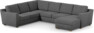 Friday - Hörnsoffa, 2+3-sits med schäslong höger - Grå