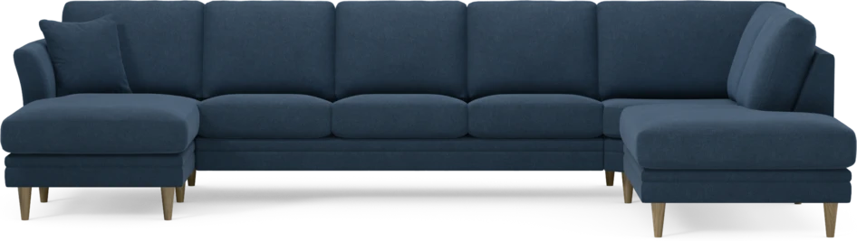 Eden - 3-sits soffa med schäslong vänster och divan höger - Blå