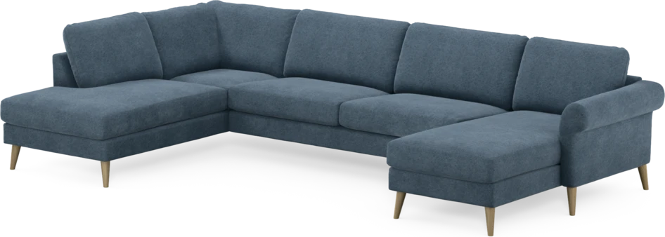 Bridge - 3-sits soffa med divan vänster och schäslong höger - Blå