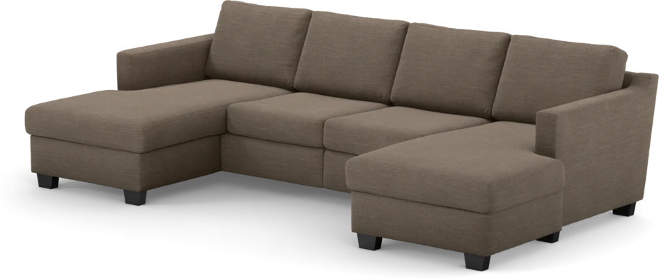 Friday - 2-sits soffa med två schäslonger - Brun