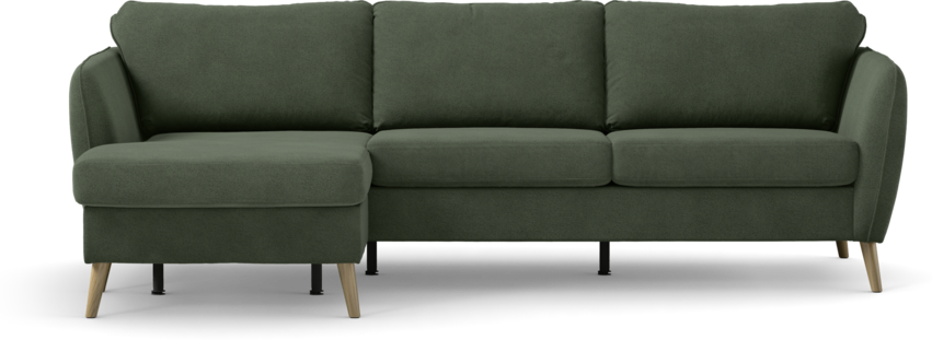County - 3-sits soffa med flyttbar schäslong - Grön
