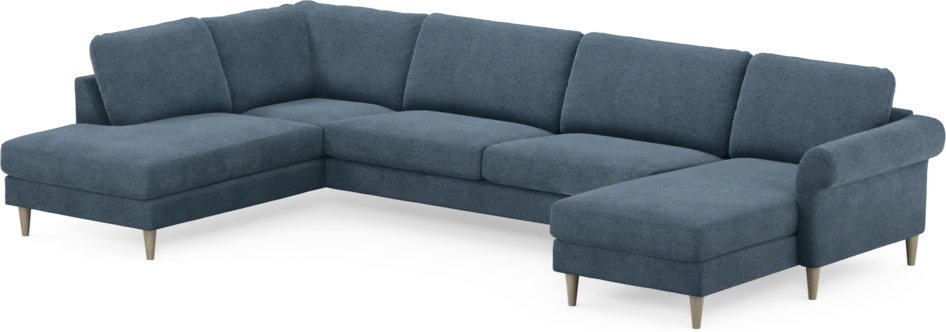 Bridge - 3-sits soffa med divan vänster och schäslong höger - Blå