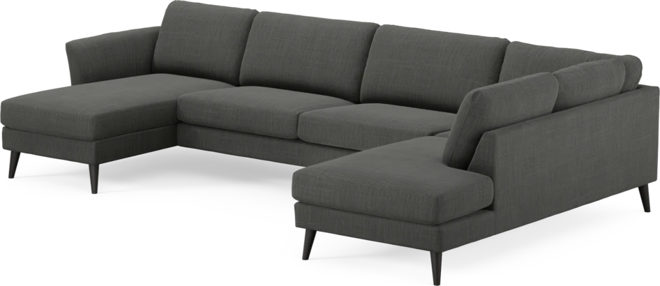 Bridge - 3-sits soffa med schäslong vänster och divan höger - Grå