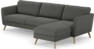 Bridge - 3-sits soffa med schäslong höger - Grå