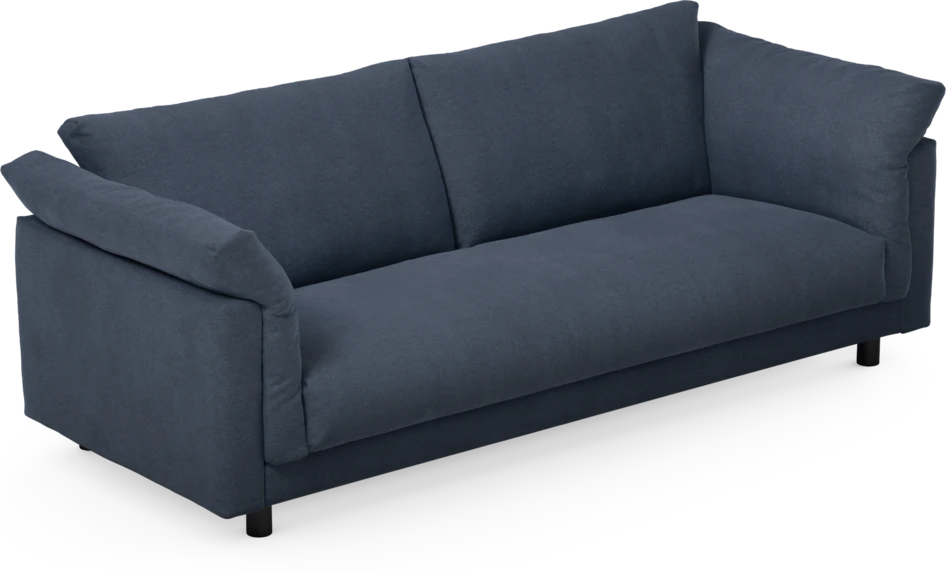Cherrie - 3-sits soffa, hel dyna, fast klädsel - Blå