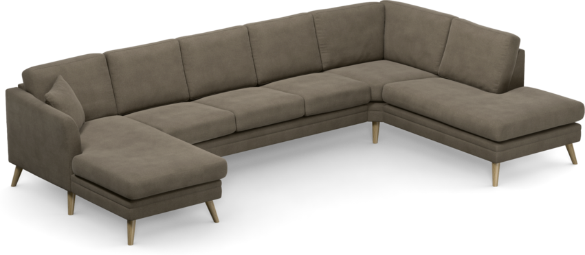 Eden - 3-sits soffa med schäslong vänster och divan höger - Beige