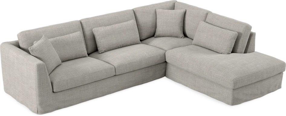Willow - 3-sits soffa med divan höger, med kappa - Grå