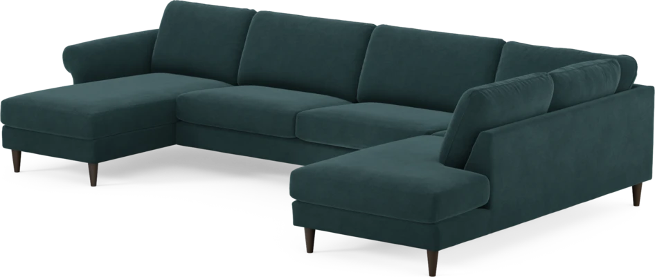 Bridge - 3-sits soffa med schäslong vänster och divan höger - Blå