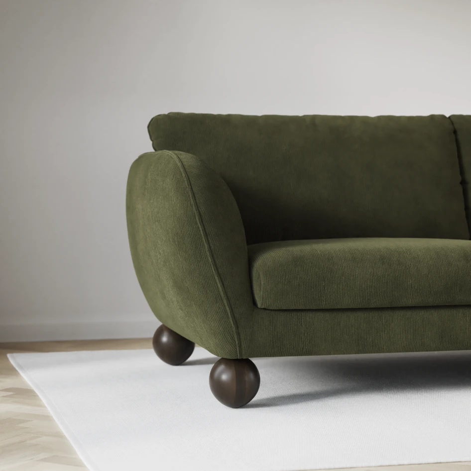 Madison Lux - 3-sits soffa med schäslong vänster - Grön