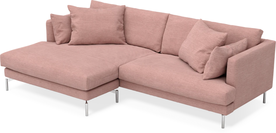 Harper - 4-sits med schäslong XL vänster - Rosa