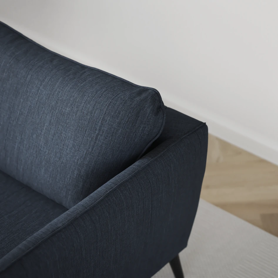 County - Hörnsoffa, 2+3-sits med schäslong höger - Blå