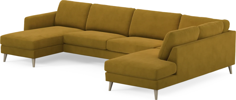 Bridge - 3-sits soffa med schäslong vänster och divan höger - Gul