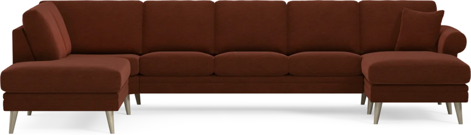Eden - 3-sits soffa med divan vänster och schäslong höger - Orange