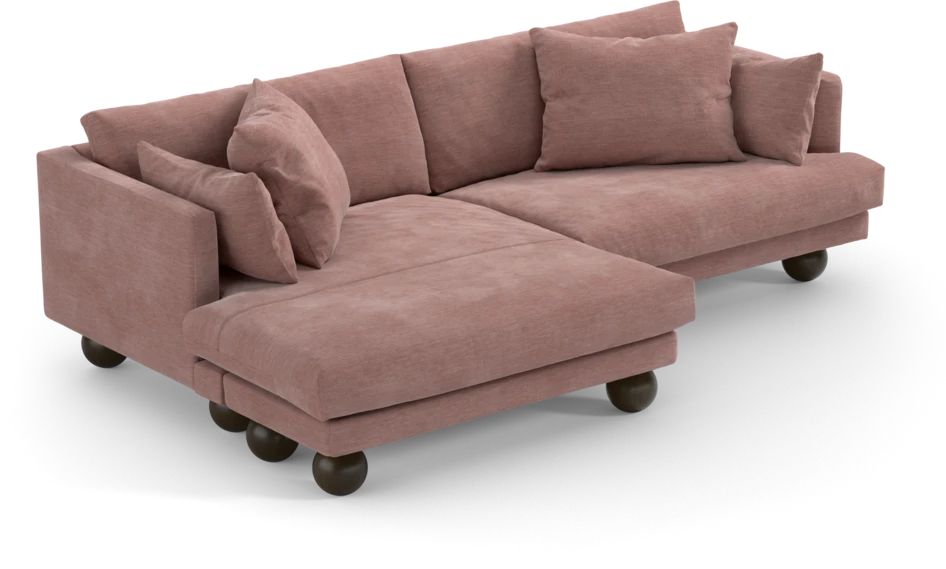 Harper - 4-sits med schäslong XL vänster - Rosa