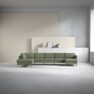 County - 4-sits soffa med divan vänster och schäslong höger - Grön