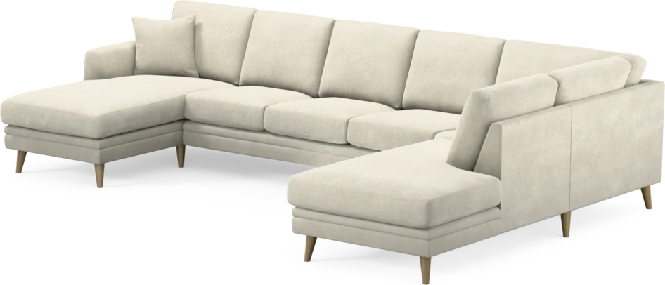 Eden - 3-sits soffa med schäslong vänster och divan höger - Vit