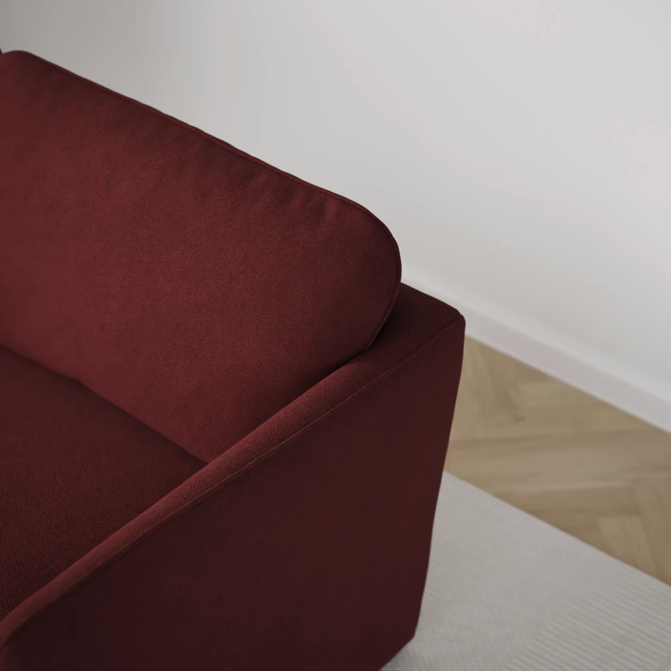 Öland - Bäddsoffa 3-sits, längsbäddad - Röd