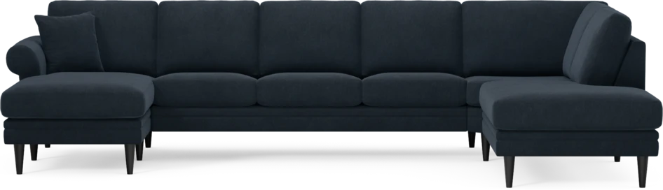 Eden - 3-sits soffa med schäslong vänster och divan höger - Blå