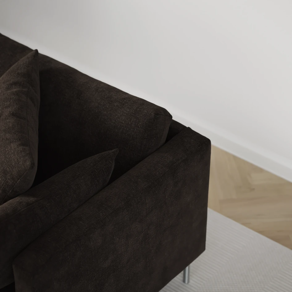 Harper - 3-sits soffa med divan vänster - Brun