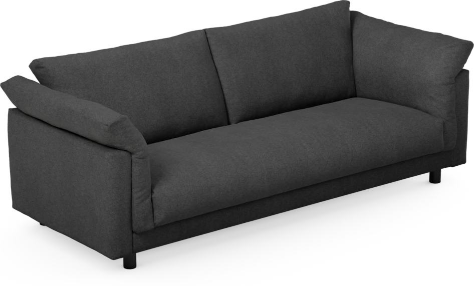Cherrie - 3-sits soffa, hel dyna, fast klädsel - Svart