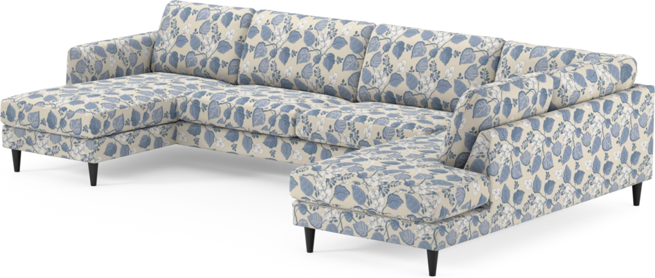 Bridge - 3-sits soffa med schäslong vänster och divan höger - Blå