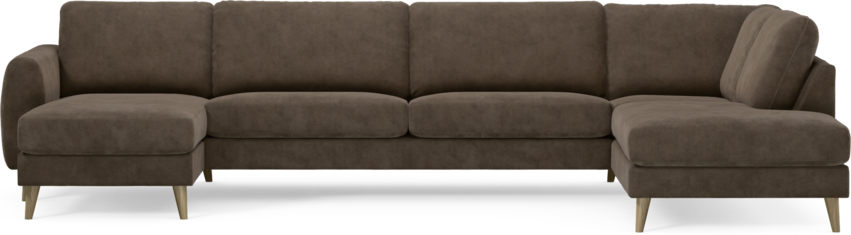 Bridge - 3-sits soffa med schäslong vänster och divan höger - Brun