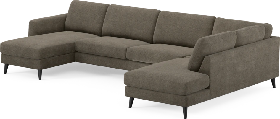 Bridge - 3-sits soffa med schäslong vänster och divan höger - Brun