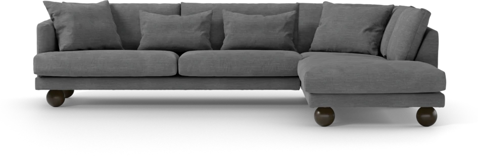 Harper - 3-sits soffa med divan höger - Grå