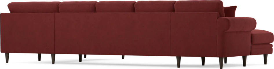 Eden - 3-sits soffa med schäslong vänster och divan höger - Röd