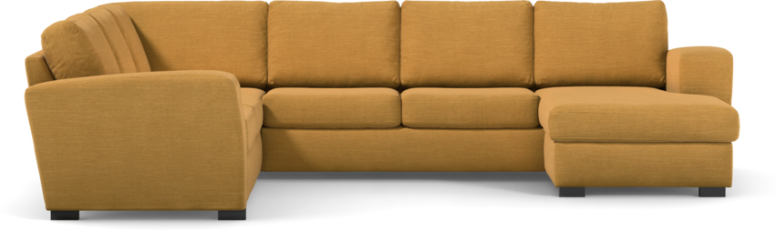Friday - Hörnsoffa, 2+3-sits med schäslong höger - Gul
