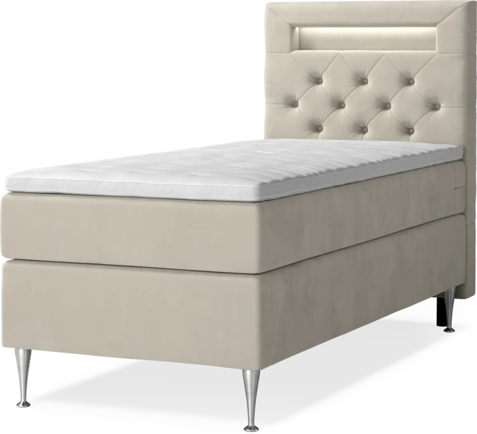 New York, Kontinentalsäng, enkelsäng med bäddmadrass och sänggavel LED