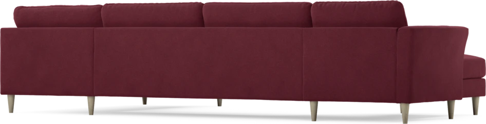 Bridge - 3-sits soffa med schäslong vänster och divan höger - Röd