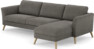 Bridge - 3-sits soffa med schäslong höger - Grå