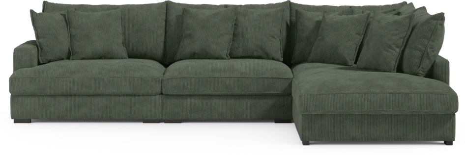Rossi - 3-sits soffa med divan höger - Grön