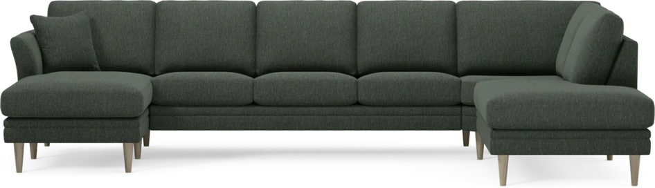 Eden - 3-sits soffa med schäslong vänster och divan höger - Grön