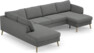 County - 3-sits soffa med divan vänster och schäslong höger - Grå