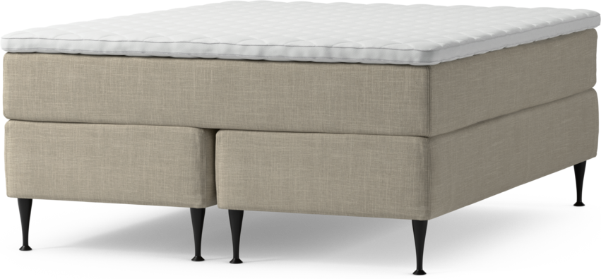 Delux Exclusive - Kontinentalsäng, dubbelsäng med bäddmadrass och sängben - Beige