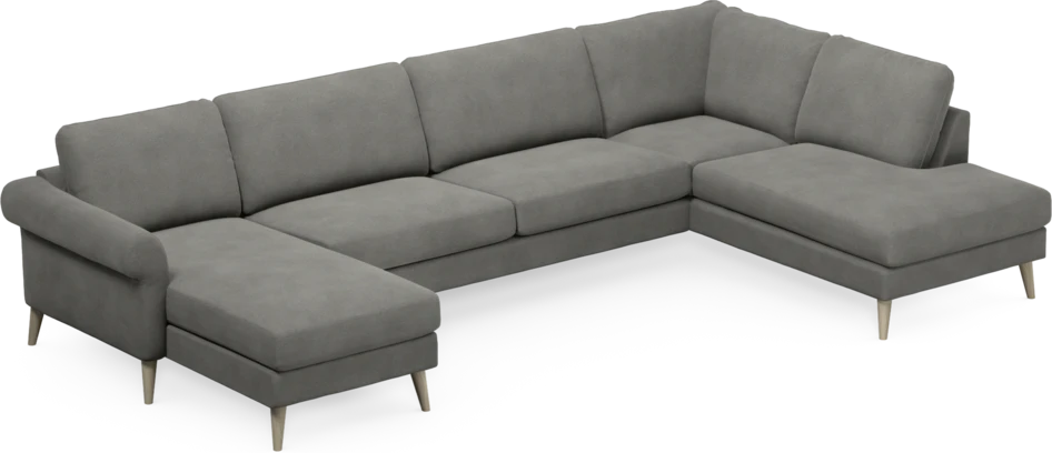 Bridge - 3-sits soffa med schäslong vänster och divan höger - Grå
