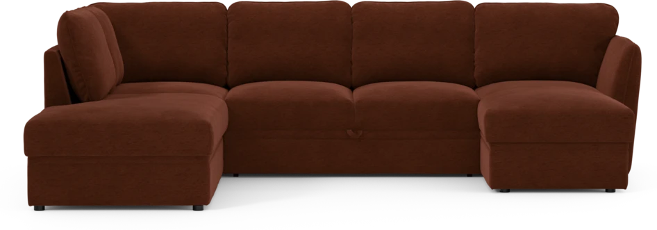 Öland - Bäddsoffa med divan vänster och schäslong höger - Orange