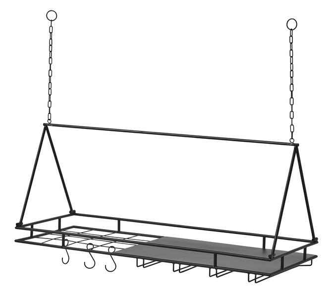 Mech - Takhängd hylla, 100x38x80 cm - Svart