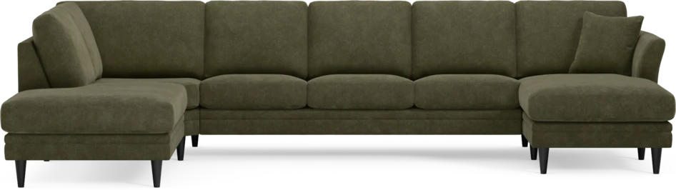 Eden - 3-sits soffa med divan vänster och schäslong höger - Grön