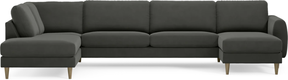 Bridge - 3-sits soffa med divan vänster och schäslong höger - Grå