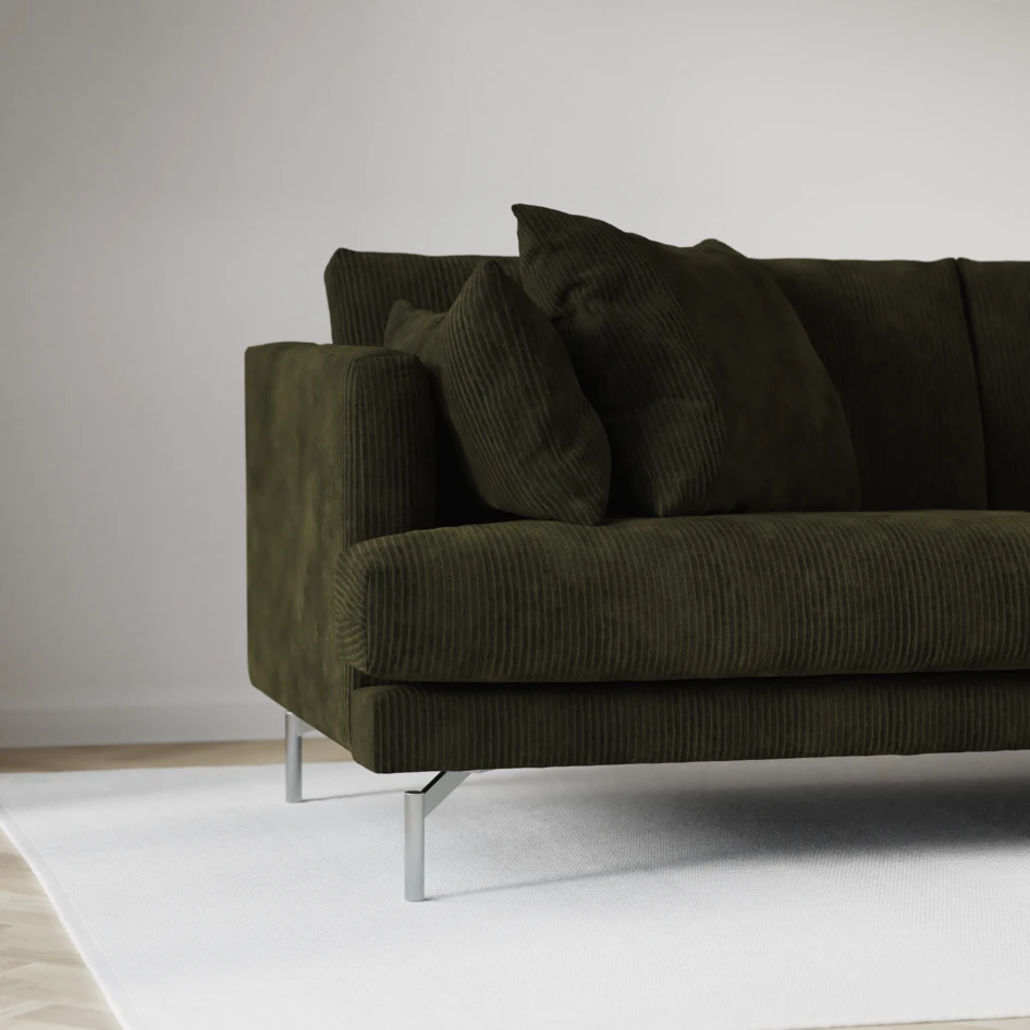 Harper - 3-sits soffa med divan höger - Grön