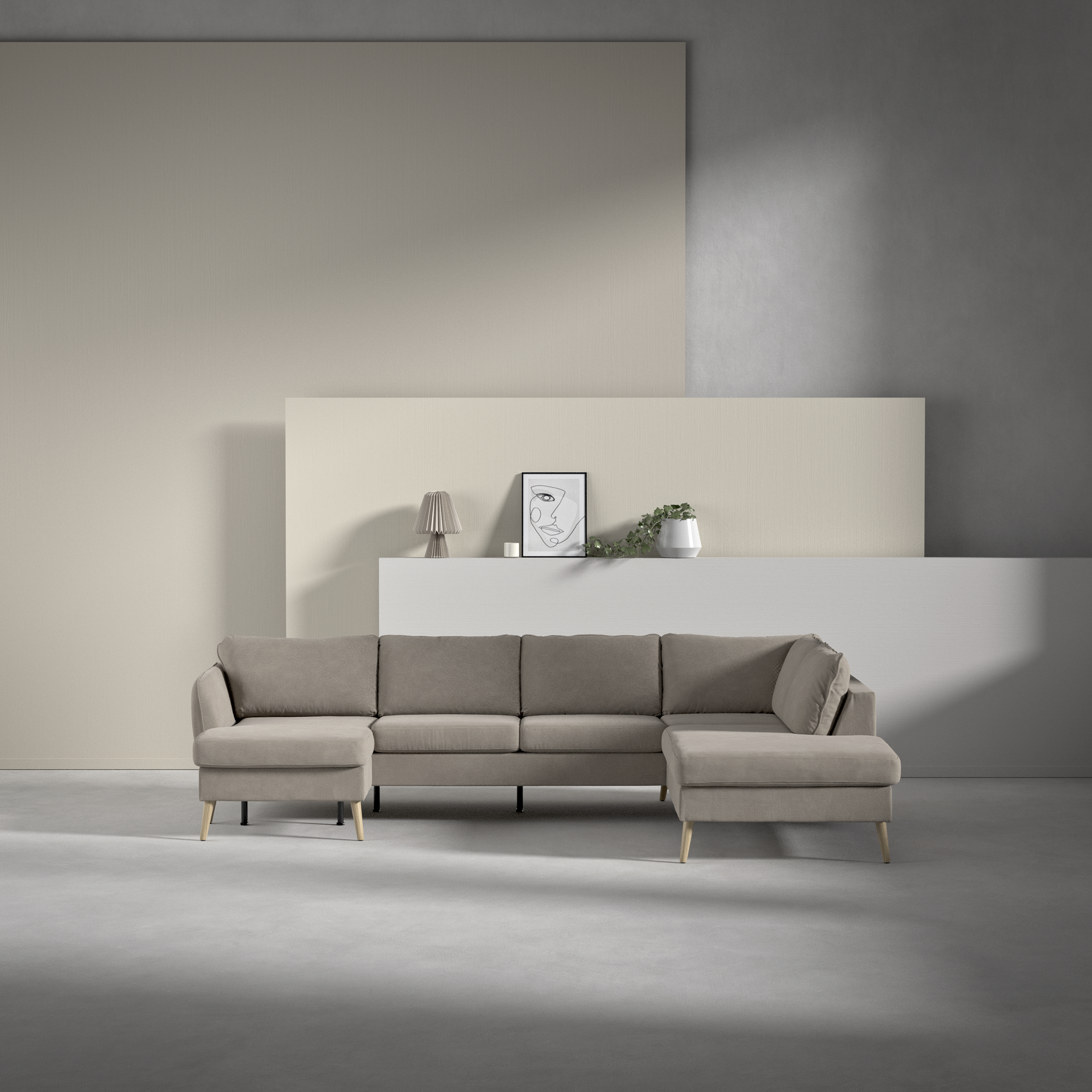 County - 3-sits soffa med schäslong vänster och divan höger - inspiration