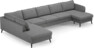 County - 4-sits soffa med divan vänster och schäslong höger - Grå