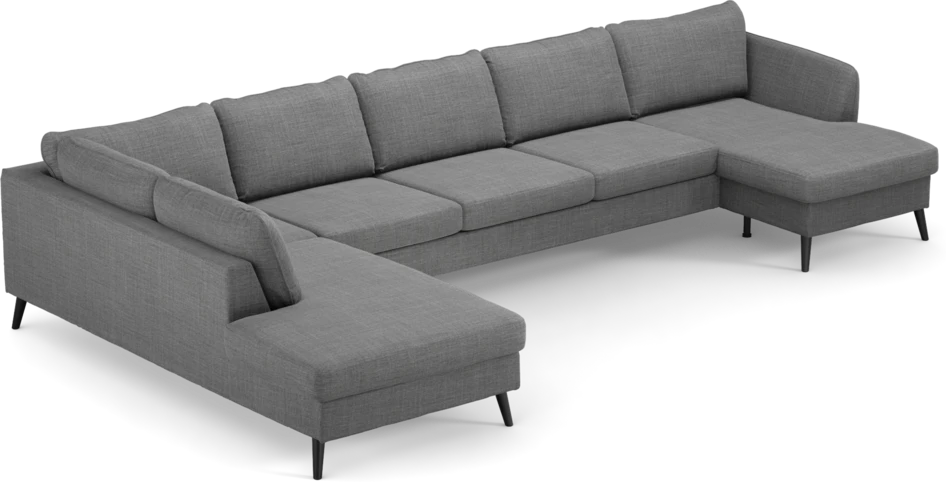 County - 4-sits soffa med divan vänster och schäslong höger - Grå