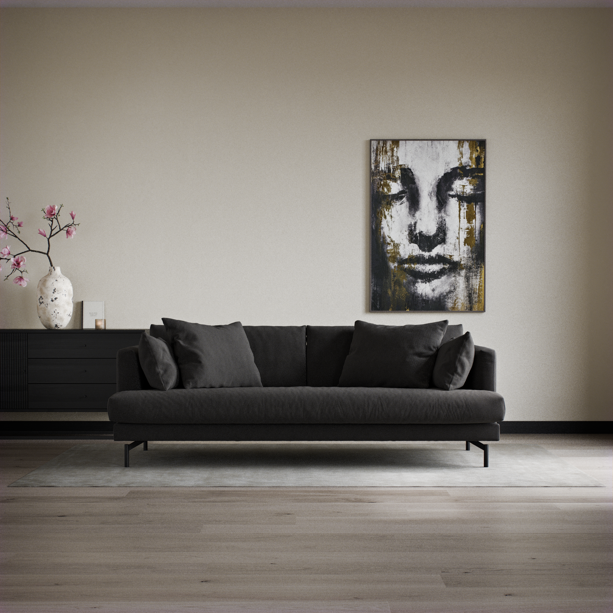 Harper - 3-sits soffa, hel dyna - inspiration