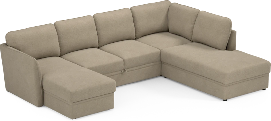 Öland - Bäddsoffa med schäslong vänster och divan höger - Beige