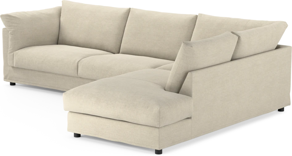 Cherrie - 3-sits soffa med divan höger, med kappa - Beige