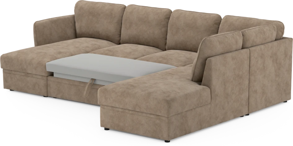 Öland - Bäddsoffa med schäslong vänster och divan höger - Beige